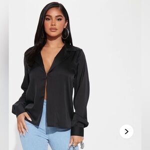 Sweet Persuasion Satin Shirt - Black